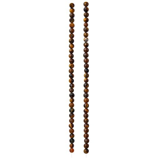 12 Pack: Tiger Eye Round Beads, 4mm by Bead Landing™